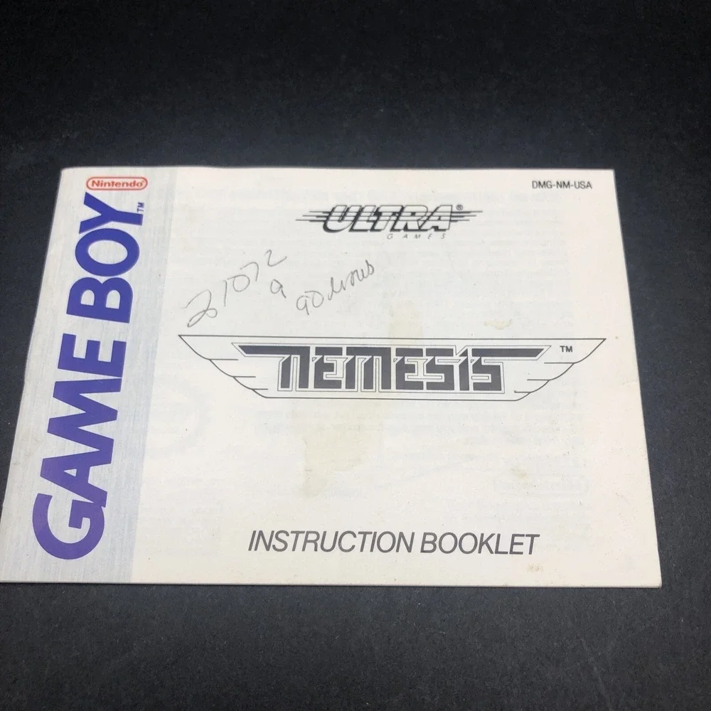 Nemesis GameBoy Original Nintendo Instruction Booklet‎ ONLY Manual Book No Game